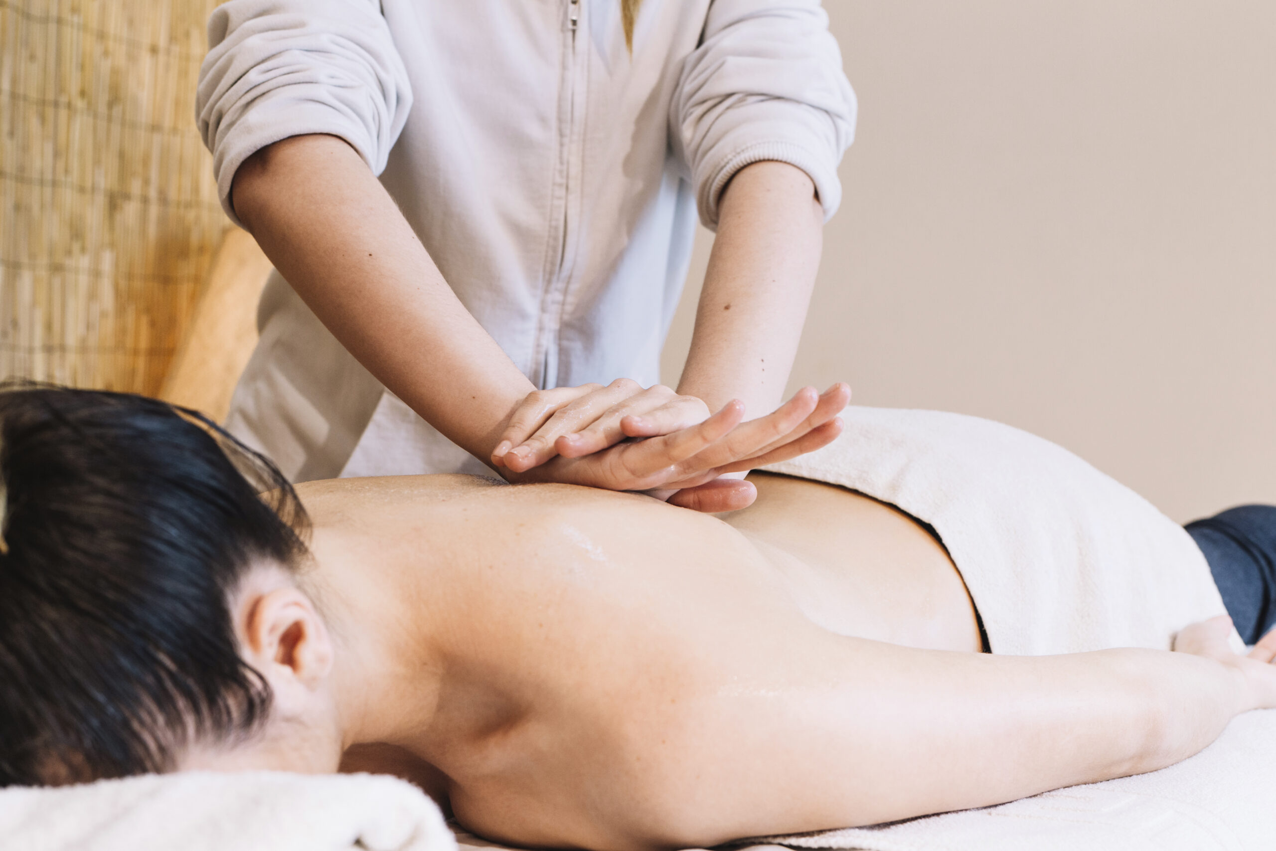 massage concept with womans back